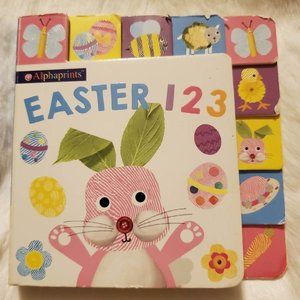 Alphaprints Easter 123 Mini Board Book Baby Toddler Bunny fingerprints Sensory